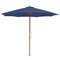 10ft Outdoor Vented Polyester Canopy Umbrella with Rope Pulley and Adjustable Height, Wicker Ribs